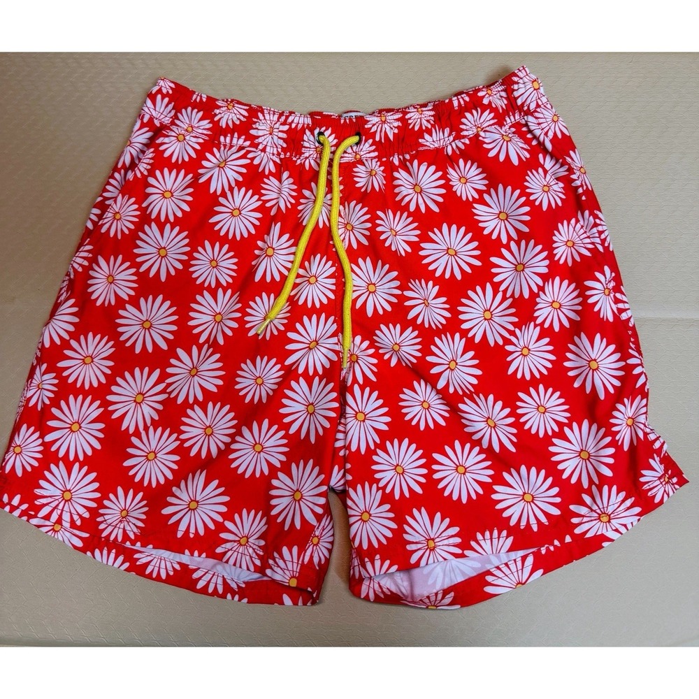 J.Crew Flex Swimwear Men's Medium Floral Swim Trunks Lined Beach Resort